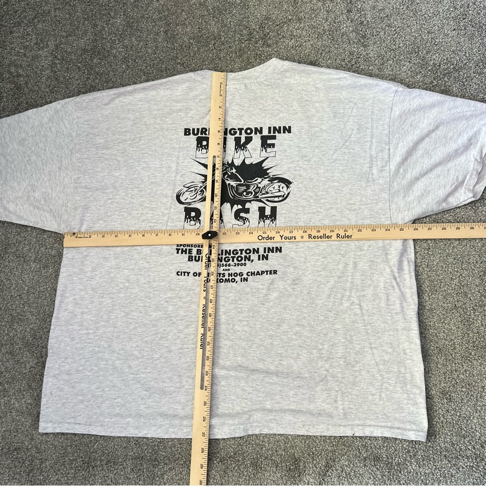 Vintage bike bash shirt mens 2XL gray Burlington inn ride‎ for charity biker y2k - Picture 9 of 11